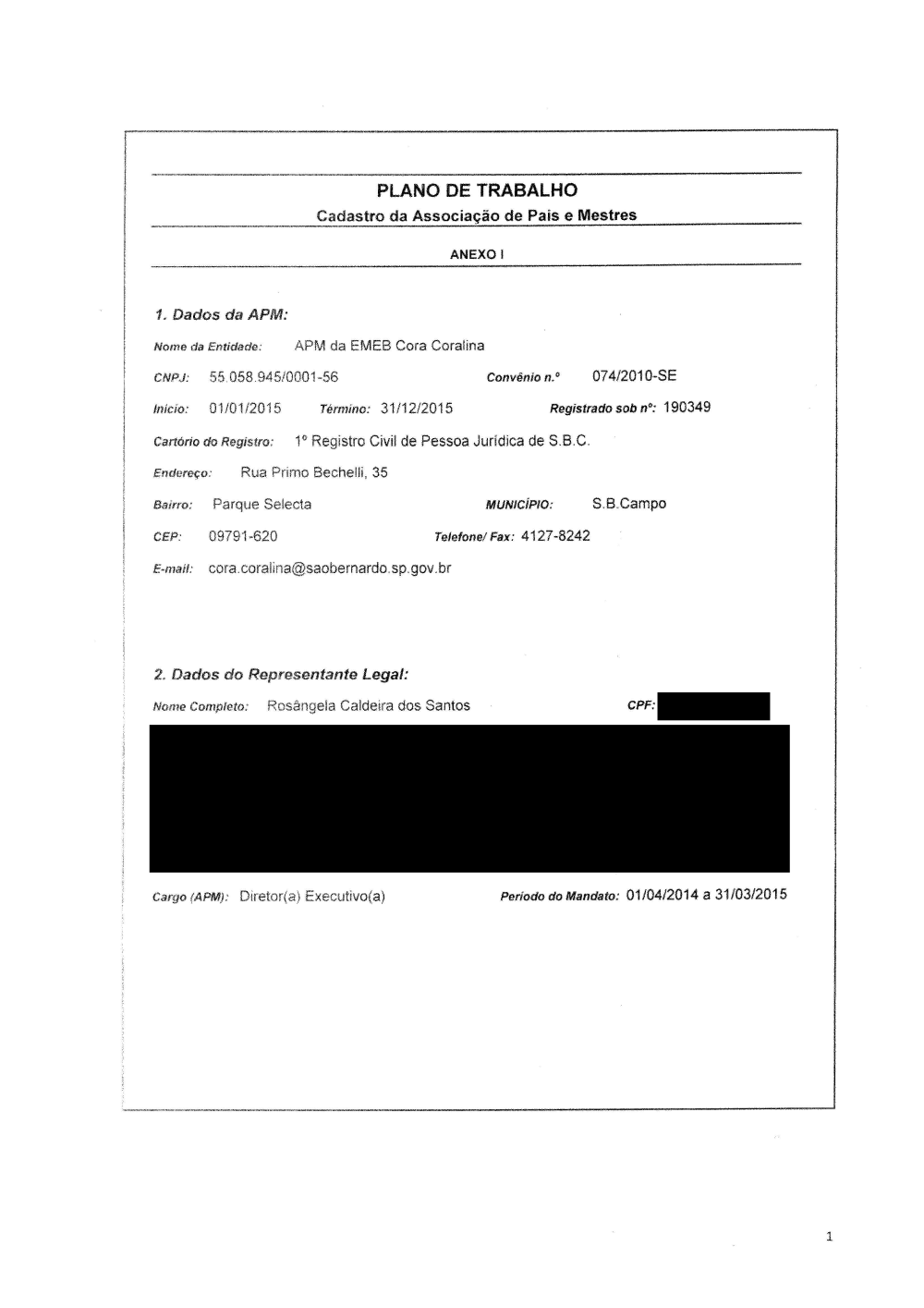 APM da EMEB Cora Coralina Plano de Trabalho.pdf busca S o